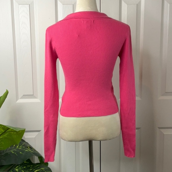 Sincerly Jules - Vibrant Pink Ribbed Cardigan Size XS - Picture 4 of 9